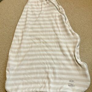 Woombie Beige Striped Baby Swaddle